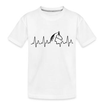 Herzschlag Pferd HD - Kinder Premium Bio T-Shirt - Weiß - Vorne