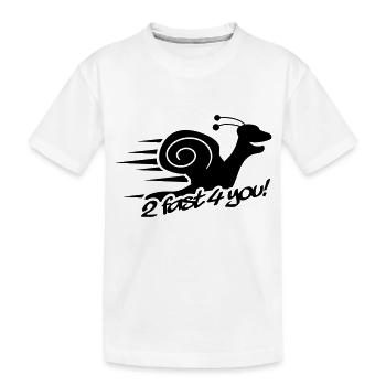 2 Fast 4 You Snail - Kinder Premium Bio T-Shirt - Weiß - Vorne