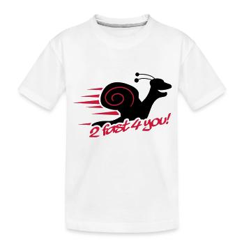 2 Fast 4 You Snail - Kinder Premium Bio T-Shirt - Weiß - Vorne