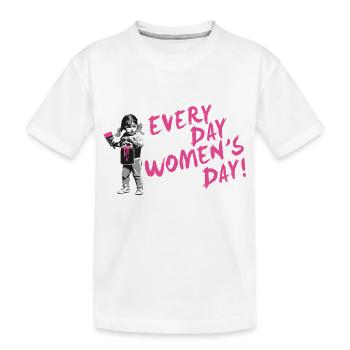 CHAQUE JOUR JOURNÉE DE LA FEMME – Journée internationale de la femme - T-shirt bio Premium Enfant - blanc - Devant