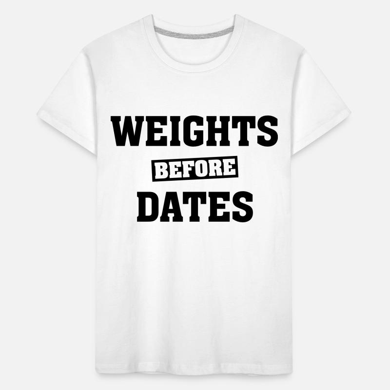 Weights Before Dates Kids' Premium Organic T-Shirt