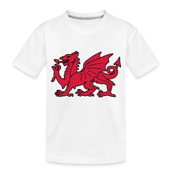 welsh red dragon wales cymru - Kids' Premium Organic T-Shirt - white - Front
