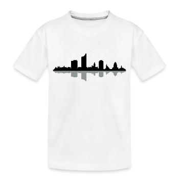 Skyline Leipzig - Kinder Premium Bio T-Shirt - Weiß - Vorne