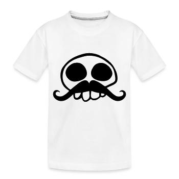 Totenkopf Schnurrbartschädel mit lustigem Schnurrb - Kinder Premium Bio T-Shirt - Weiß - Vorne