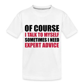 Expert Advice - Kinder Premium Bio T-Shirt - Weiß - Vorne