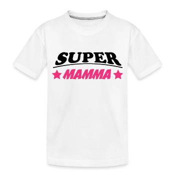 Super mamma 111 - Kinder Premium Bio T-Shirt - Weiß - Vorne