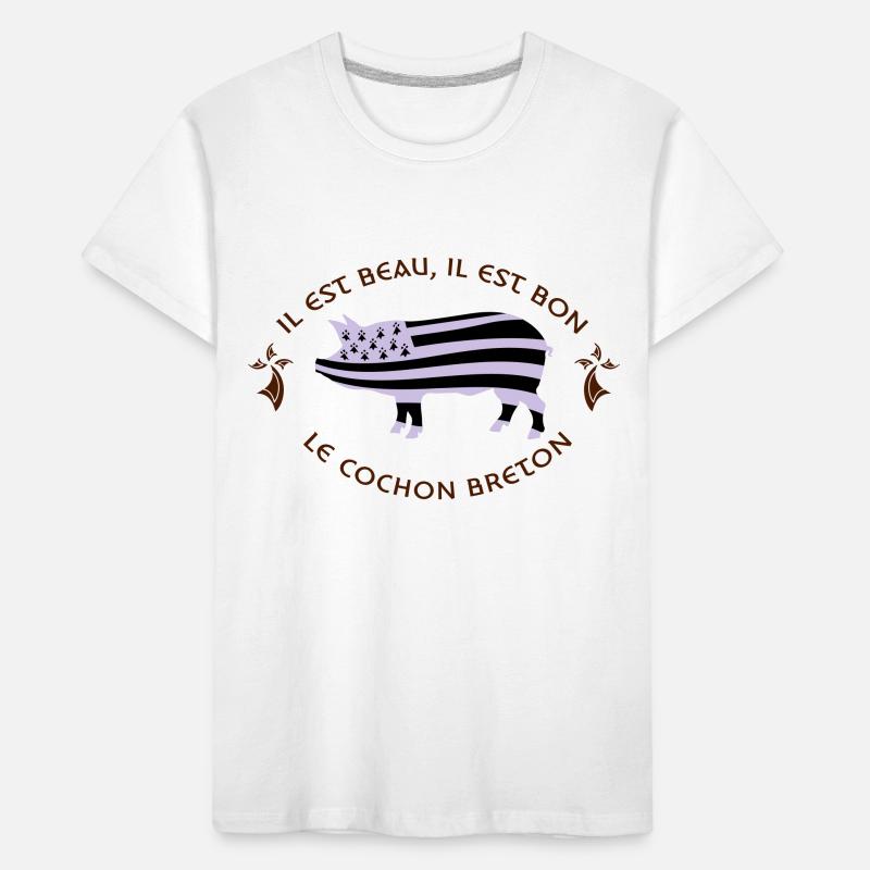 BRETAGNE - GWENN HA DU - COCHON BRETON T-shirt bio Premium Enfant