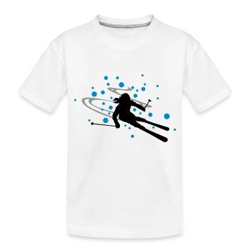 Skifahrerin Schnee - Kinder Premium Bio T-Shirt - Weiß - Vorne