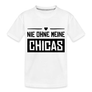 nie ohne meine chicas herz - Kinder Premium Bio T-Shirt - Weiß - Vorne