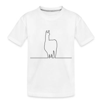 lama silhouette kontur - Kinder Premium Bio T-Shirt - Weiß - Vorne