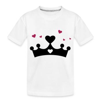 Princess, Crown, Hearts, Christmas, Birthday, Gift - T-shirt bio Premium Enfant - blanc - Devant