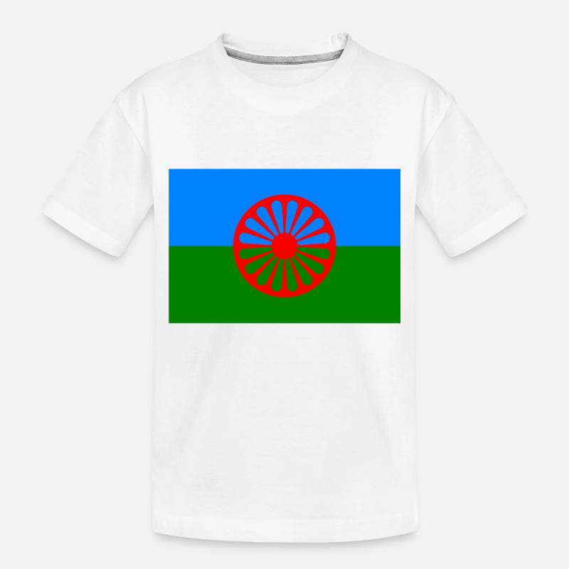 Drapeau du peuple rom - T-shirt bio Premium Enfant - blanc