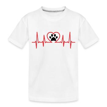 Pulzo Heart - Empreinte de chien - T-shirt bio Premium Enfant - blanc - Devant