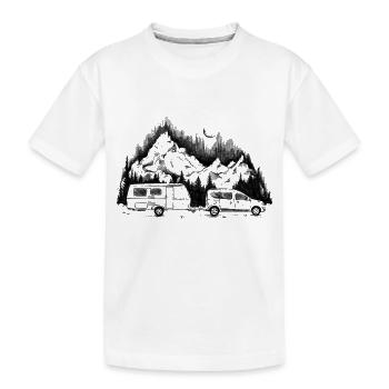 Caravane - Aventure - Camping - Serrage - Voiture - T-shirt bio Premium Enfant - blanc - Devant