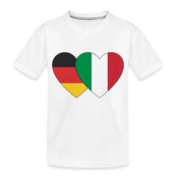 Amour allemand italien avec 2 cœurs sans limites - T-shirt bio Premium Enfant - blanc - Devant