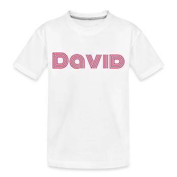 David - Kinder Premium Bio T-Shirt - Weiß - Vorne