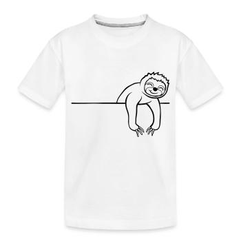 Comic Faultier Mauer - Kinder Premium Bio T-Shirt - Weiß - Vorne