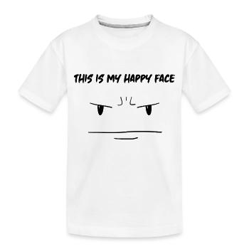 C’est mon visage heureux Dire drôle avec le visage - T-shirt bio Premium Enfant - blanc - Devant