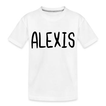 Alexis Custom Name Font Text Birthday - Kids' Premium Organic T-Shirt - white - Front