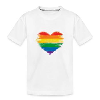 LGBT-Flagge - Kinder Premium Bio T-Shirt - Weiß - Vorne