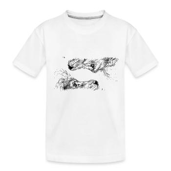 Double lion - Kids' Premium Organic T-Shirt - white - Front