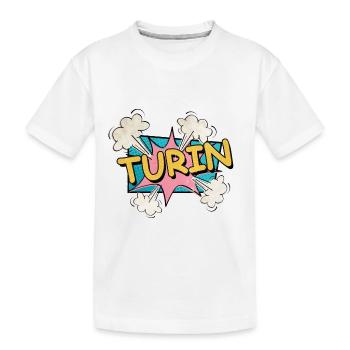 Turin Turin Turin Italie City Font Pop Art Comic - T-shirt bio Premium Enfant - blanc - Devant
