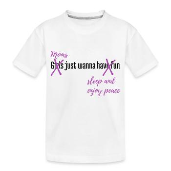 Mums just wanne sleep and enjoy peace - Kinder Premium Bio T-Shirt - Weiß - Vorne