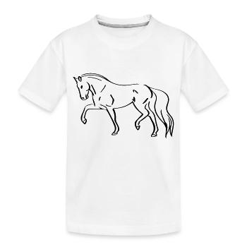Horse Line Art - Minimaliste - T-shirt bio Premium Enfant - blanc - Devant