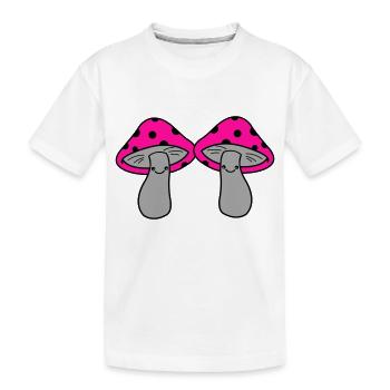 Pilze - Kinder Premium Bio T-Shirt - Weiß - Vorne