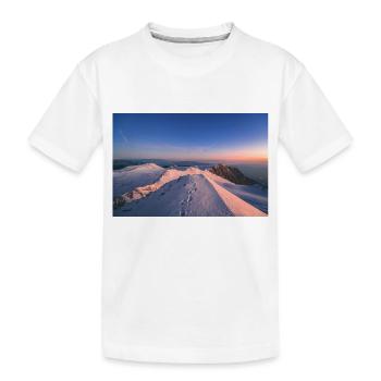The first light on thr summit of Mt. Parnassus - Kids' Premium Organic T-Shirt - white - Front