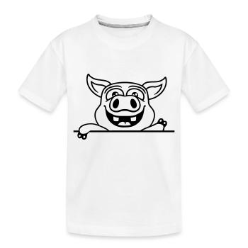 Sympathique cochon d’écurie ondulant - T-shirt bio Premium Enfant - blanc - Devant