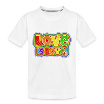 Love is love - Kinder Premium Bio T-Shirt - Weiß - Vorne