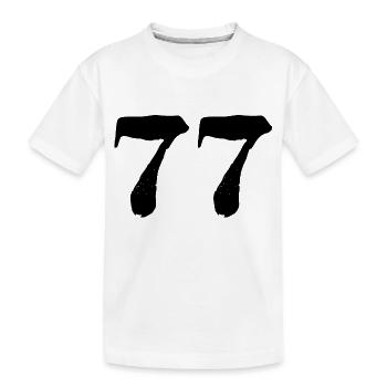 77 Zahl Trikot - Kinder Premium Bio T-Shirt - Weiß - Vorne