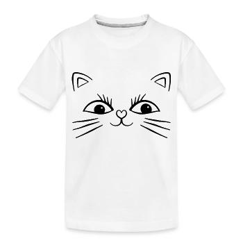 Cat Face Doodle - Kids' Premium Organic T-Shirt - white - Front