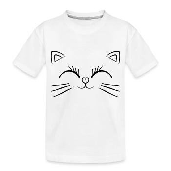 Cute Cat Face - Kids' Premium Organic T-Shirt - white - Front