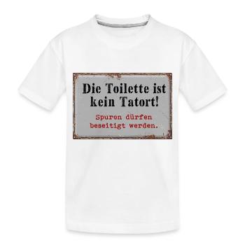 Die Toilette ist kein Tatort - Kinder Premium Bio T-Shirt - Weiß - Vorne
