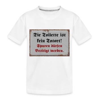 Die Toilette ist kein Tatort - Kinder Premium Bio T-Shirt - Weiß - Vorne