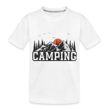 Camping Campen Camper - Kinder Premium Bio T-Shirt - Weiß - Vorne