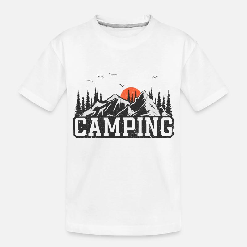 Camping Campen Camper - Kinder Premium Bio T-Shirt - Weiß