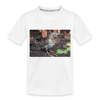 Fieldfare (en allemand Wacholderdrossel) Turdus pila - T-shirt bio Premium Enfant - blanc - Devant