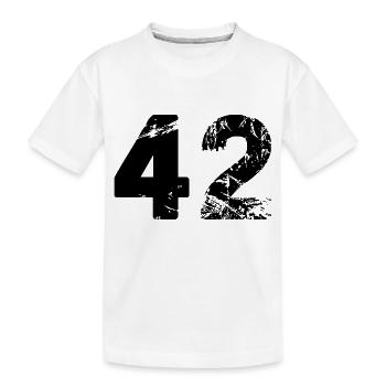 42 Zahl Trikot - Kinder Premium Bio T-Shirt - Weiß - Vorne