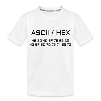 ASCII-HEX I Love Computer - Kids' Premium Organic T-Shirt - white - Front