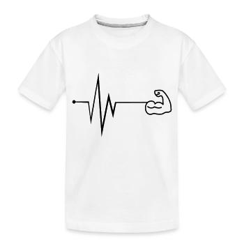 Muscles dumbbell pulse - Kids' Premium Organic T-Shirt - white - Front