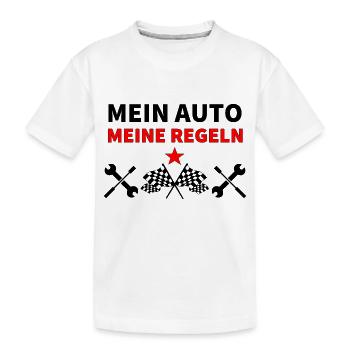 Auto - Kinder Premium Bio T-Shirt - Weiß - Vorne