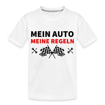 Auto - Kinder Premium Bio T-Shirt - Weiß - Vorne