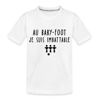 humour baby-foot / au baby foot je suis imbattable - T-shirt bio Premium Enfant - blanc - Devant