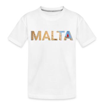 Malta - Kinder Premium Bio T-Shirt - Weiß - Vorne