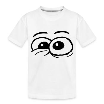 Design Comic Eyes Crazy - Kids' Premium Organic T-Shirt - white - Front