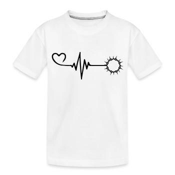 Dornenkrone Jesus Puls Herz Liebe - Kinder Premium Bio T-Shirt - Weiß - Vorne
