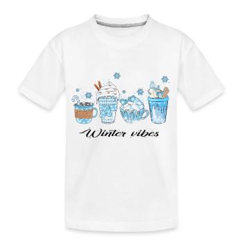 Winter Vibes - Kinder Premium Bio T-Shirt - Weiß - Vorne